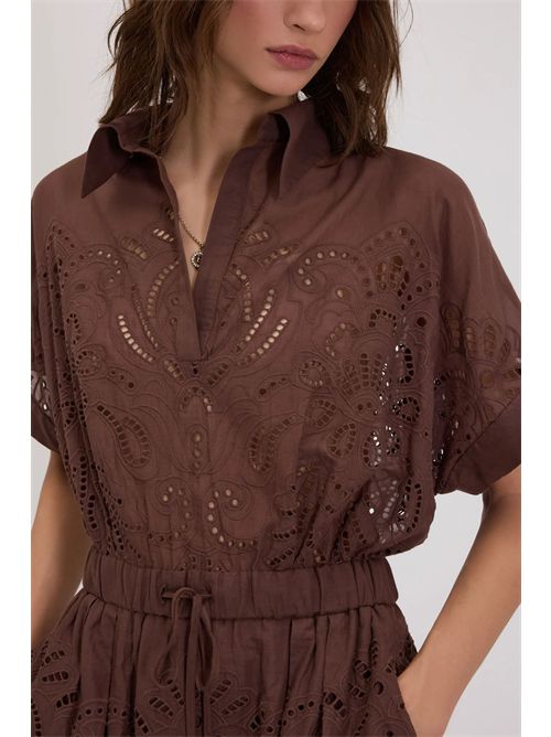 Dress with Sangallo embroidery ERMANNO FIRENZE | D48EQ028EN0MFB2400725